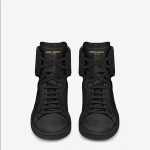 SAINT LAURENT Calfskin High Top Sneakers